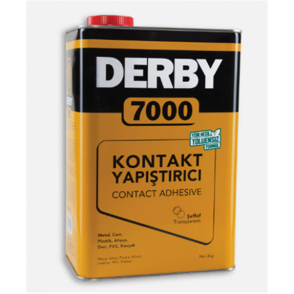 Derby 7000 Şeffaf Kontakt Yapıştırıcı, toluensiz, kokusuz 